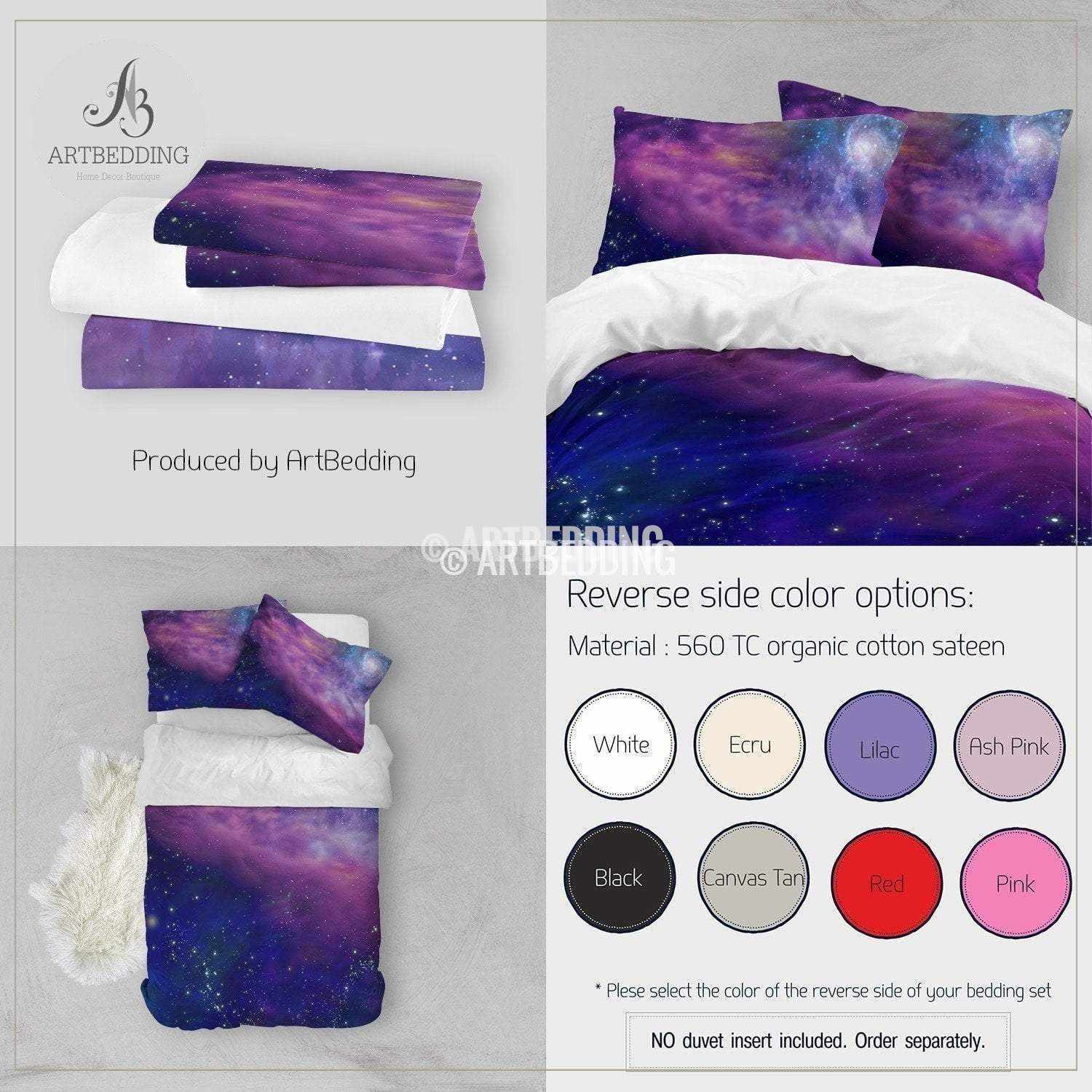 Galaxy Bedding Deep Space Bedding Set Galaxy Print Duvet Cover