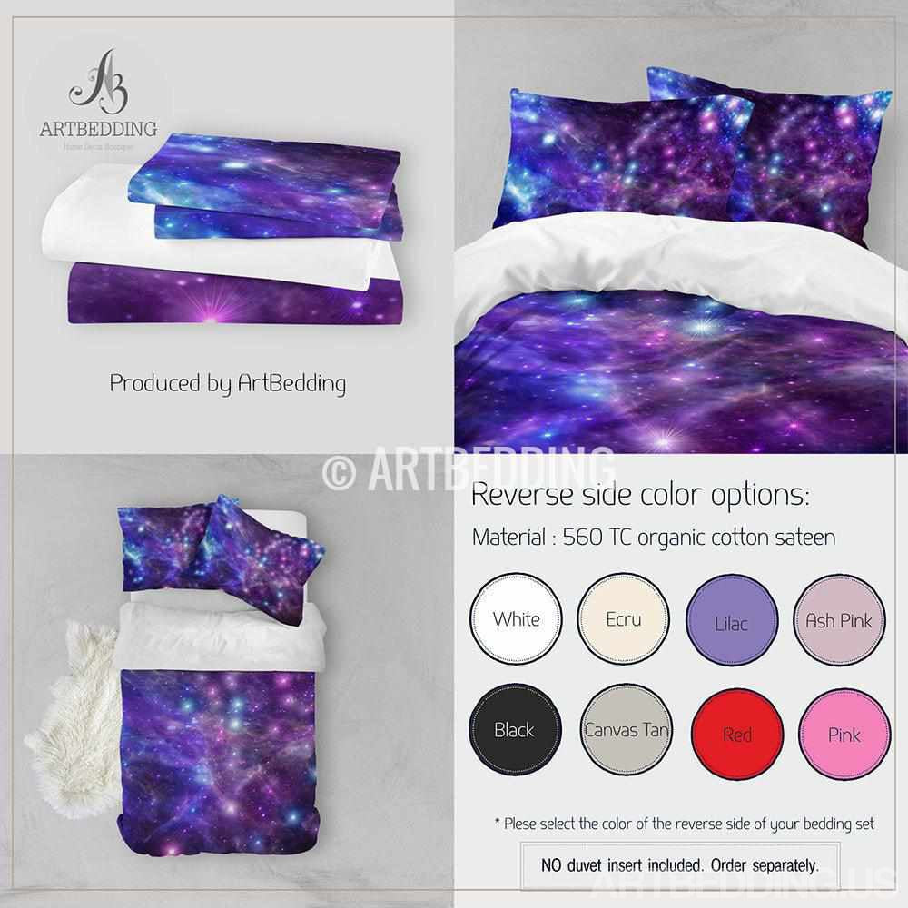 Galaxy bedding set, Space duvet cover set, Deep space nebula Bedding s ...