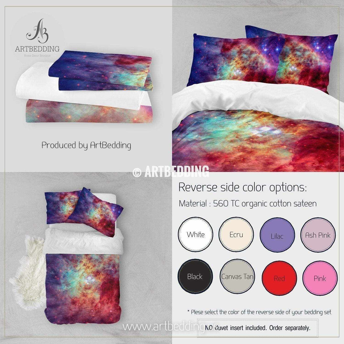 Galaxy in outer space bedding, Abstract space Bedding set, Galaxy prin ...