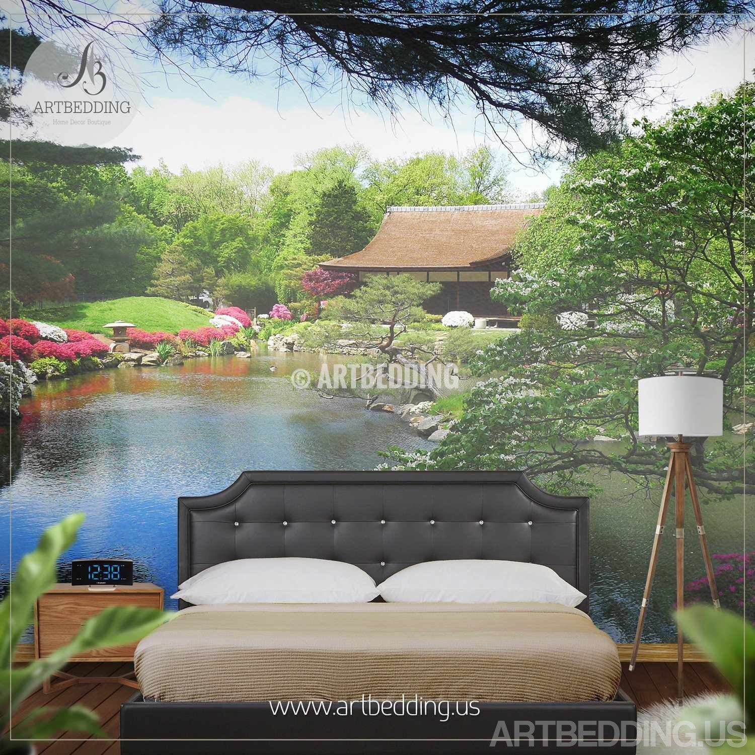 Japanese Garden Wall Mural Photo Mural Japanese Tea House Artbedding