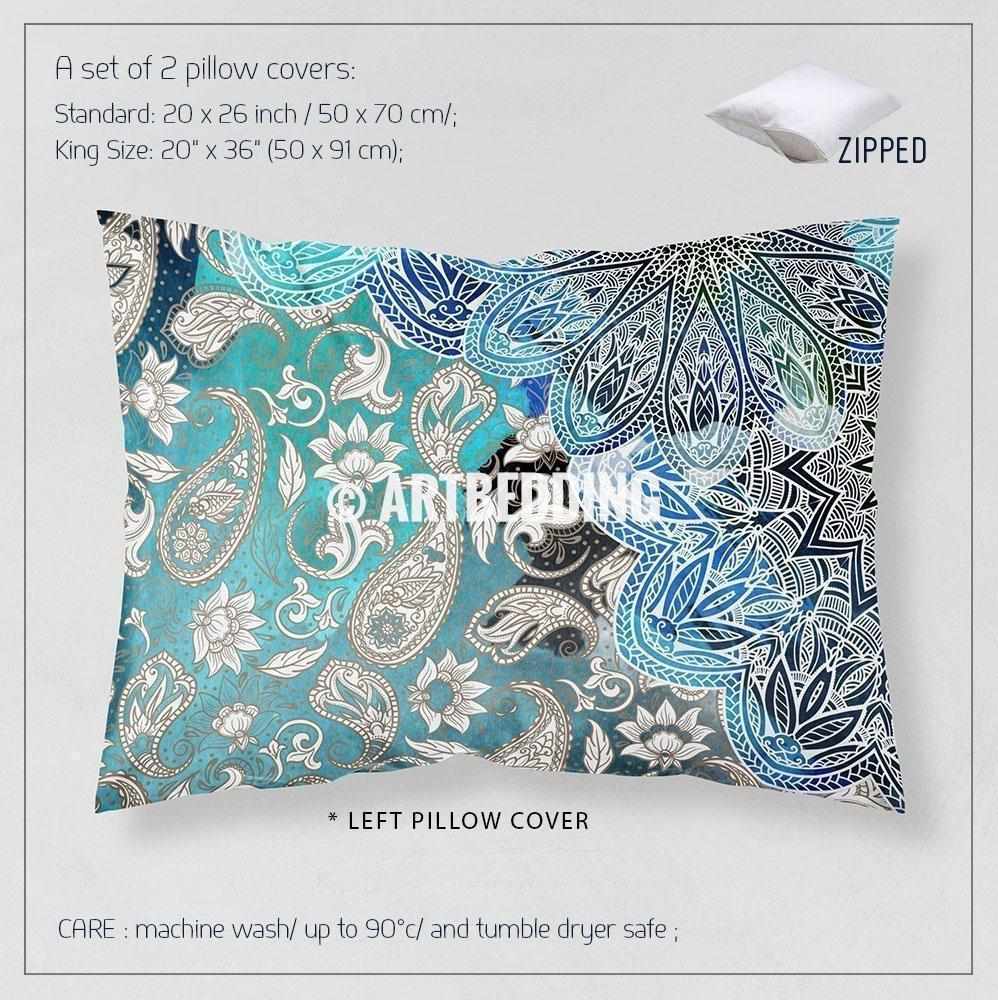 Mandala Bedding Blue Strokes Mandala Bedding Navy Blue And Turquoise Mandala Comforter Set Bohemian Bedroom Decor