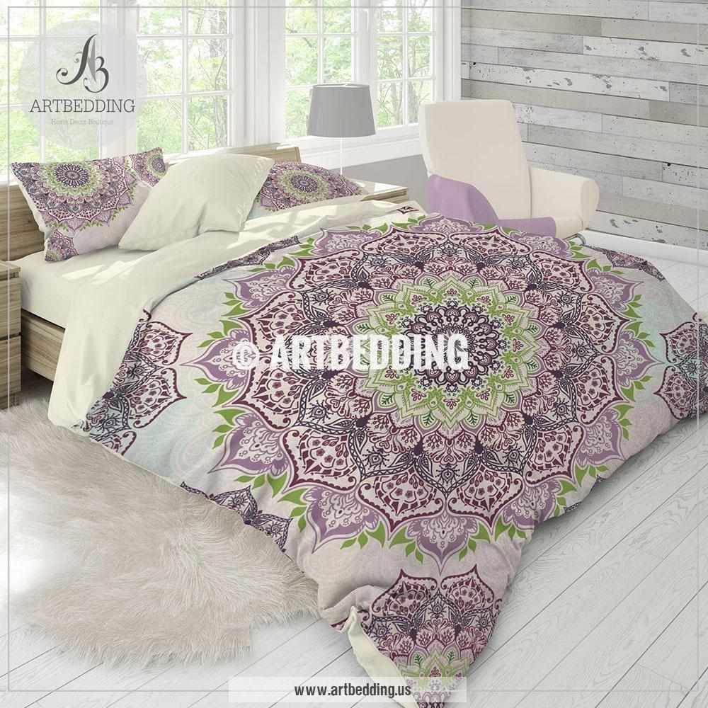 Mandala Bedding Green And Purple Mandala Bedding Vintage