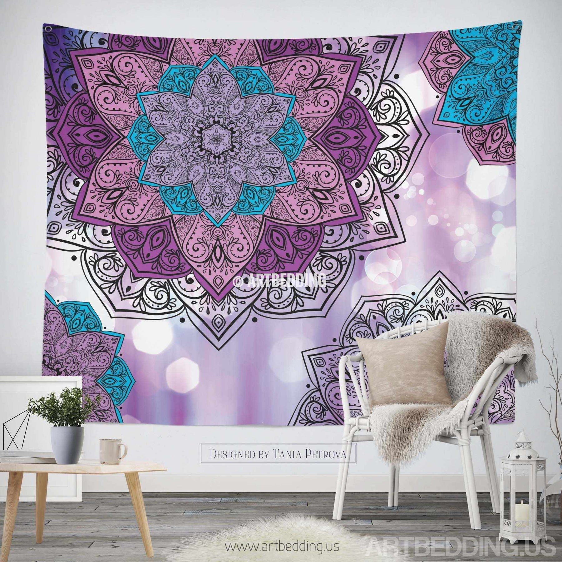 Mandala Tapestry Boho Tapestry Wall Hanging Bohemian Decor Artbedding