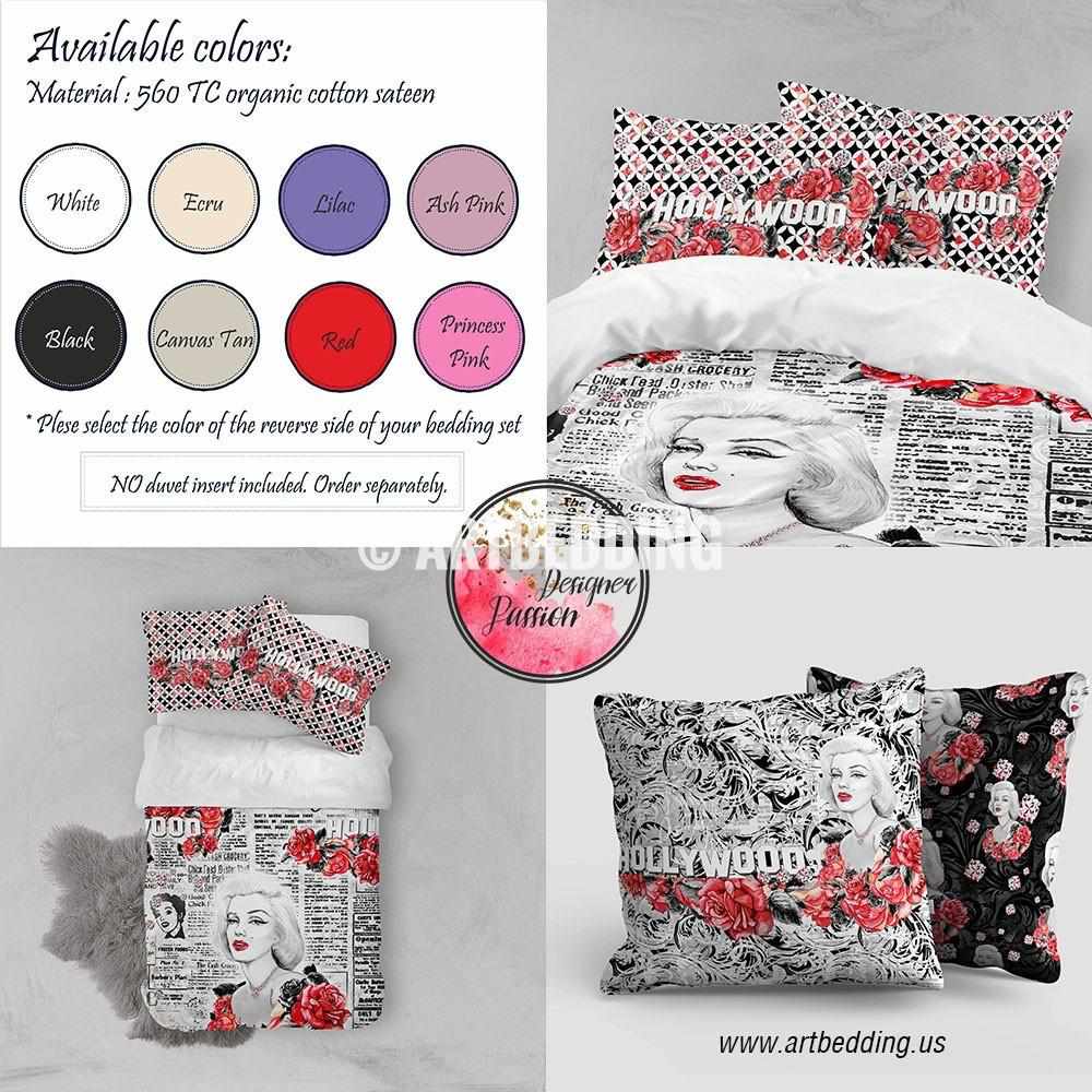 Marilyn Monroe Bedding Set Hollywood Themed Duvet Bedding Set