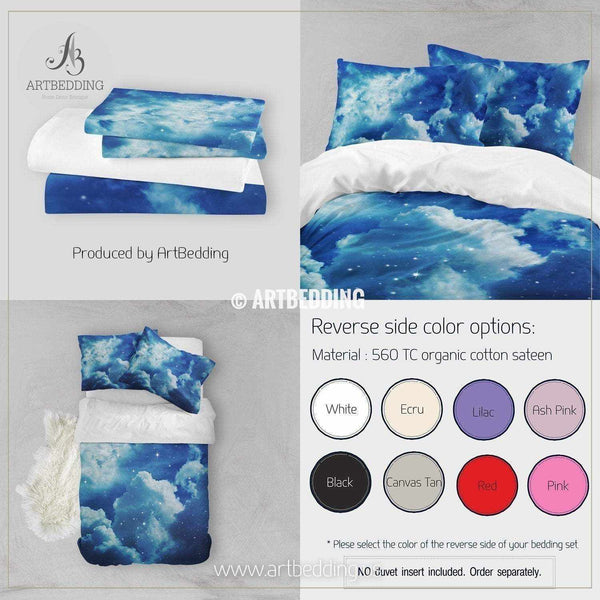 Night cloudy sky with stars bedding, Queen / King / Full / TWIN stars ...