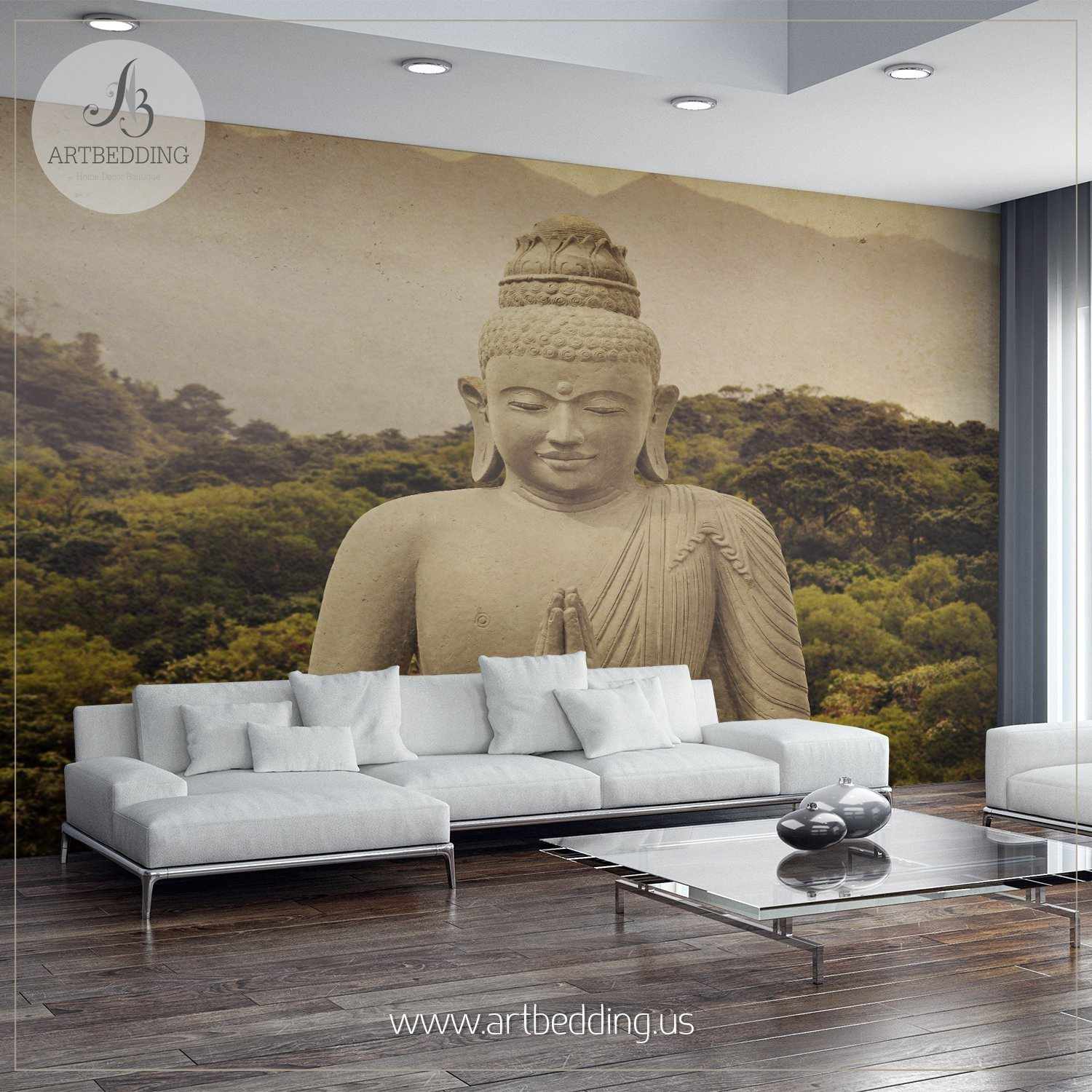 Old Buddha Wall Mural Spiritual Budha Photo Mural Asia Hindu Photo Mural Wall Decor