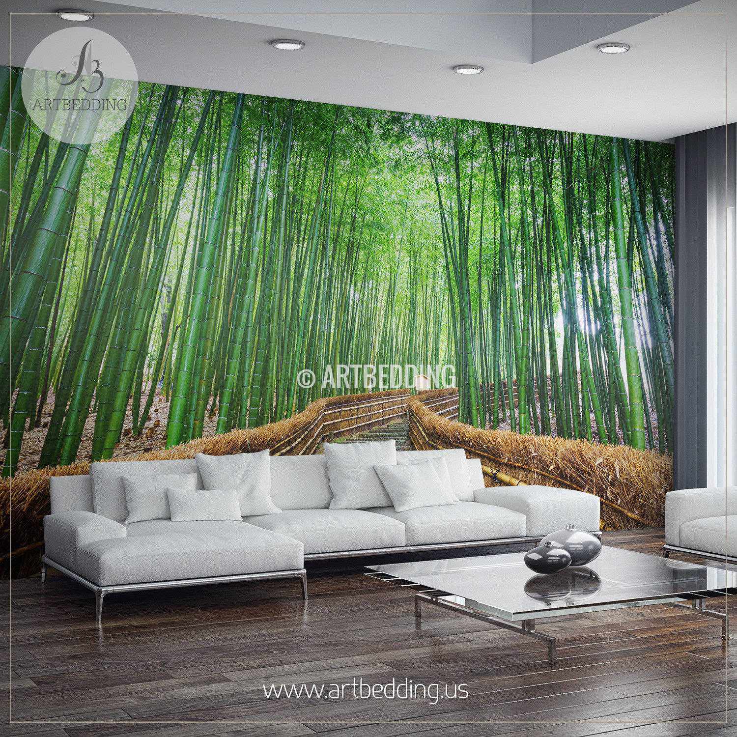 Path to the Bamboo  Forest  Self Adhesive Peel Stick 