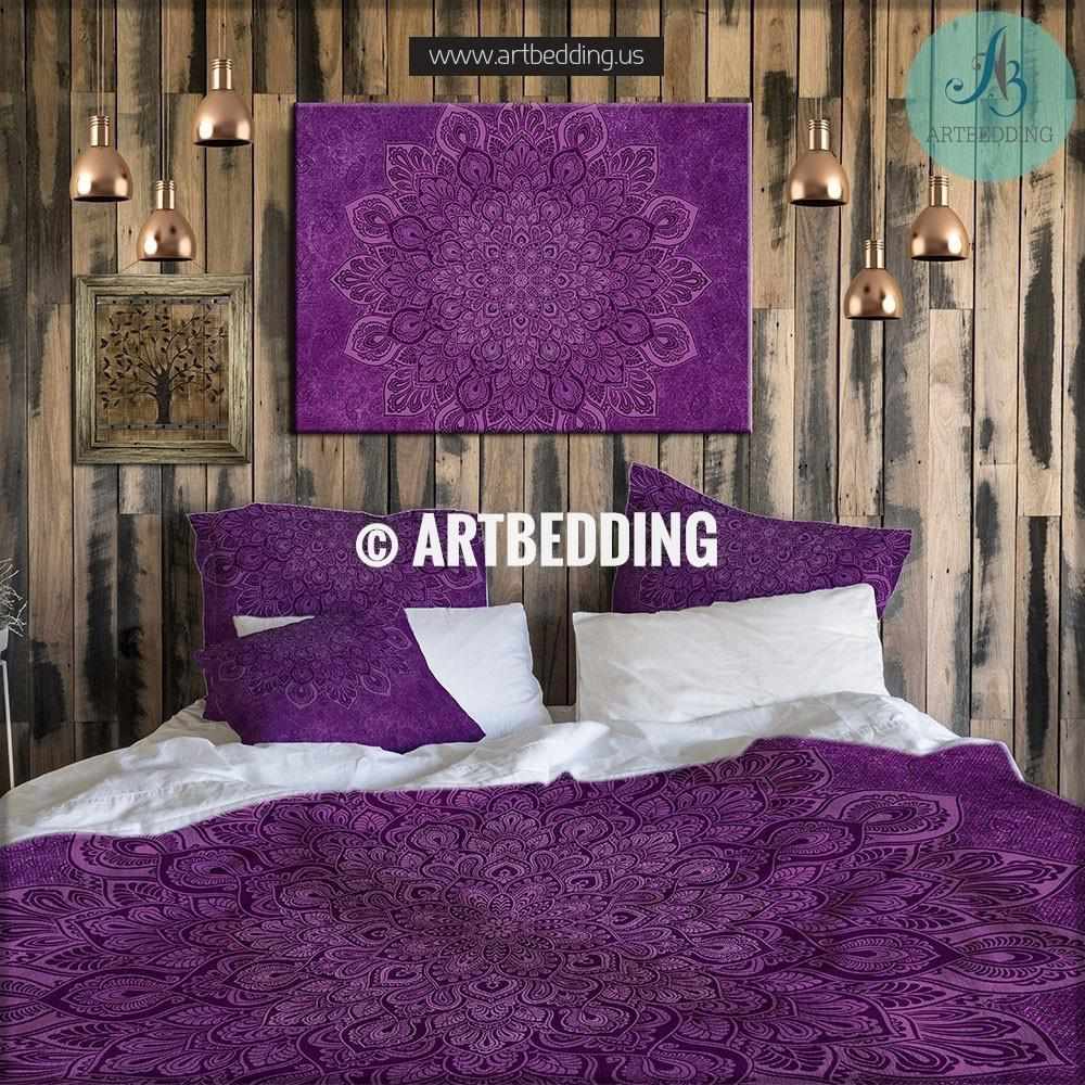 Mandala Bedding Purple Sacred Mandala Boho Duvet Bedding Boho