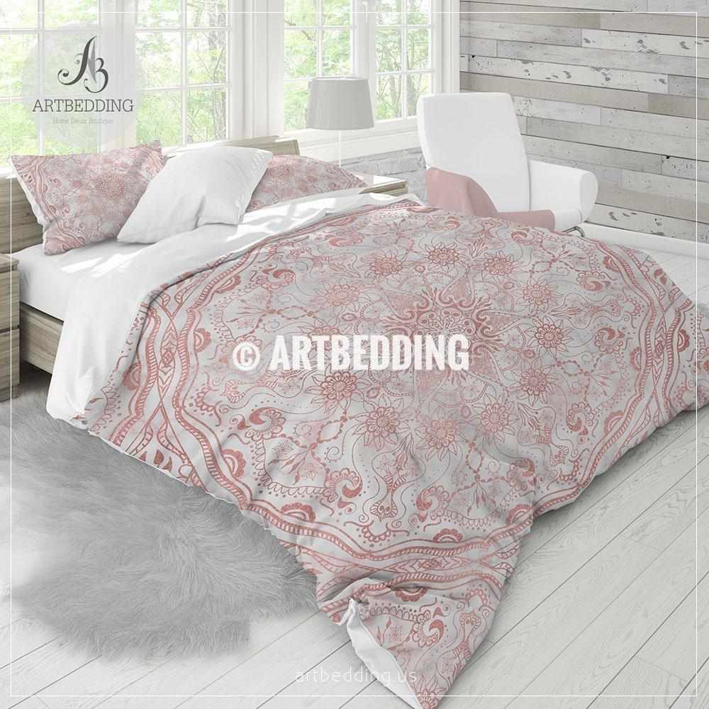 Rose Gold Mandala Bedding Rose Gold And Marble Mandala