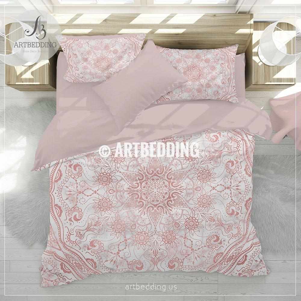 Rose Gold Mandala Bedding Rose Gold And Marble Mandala Bedding