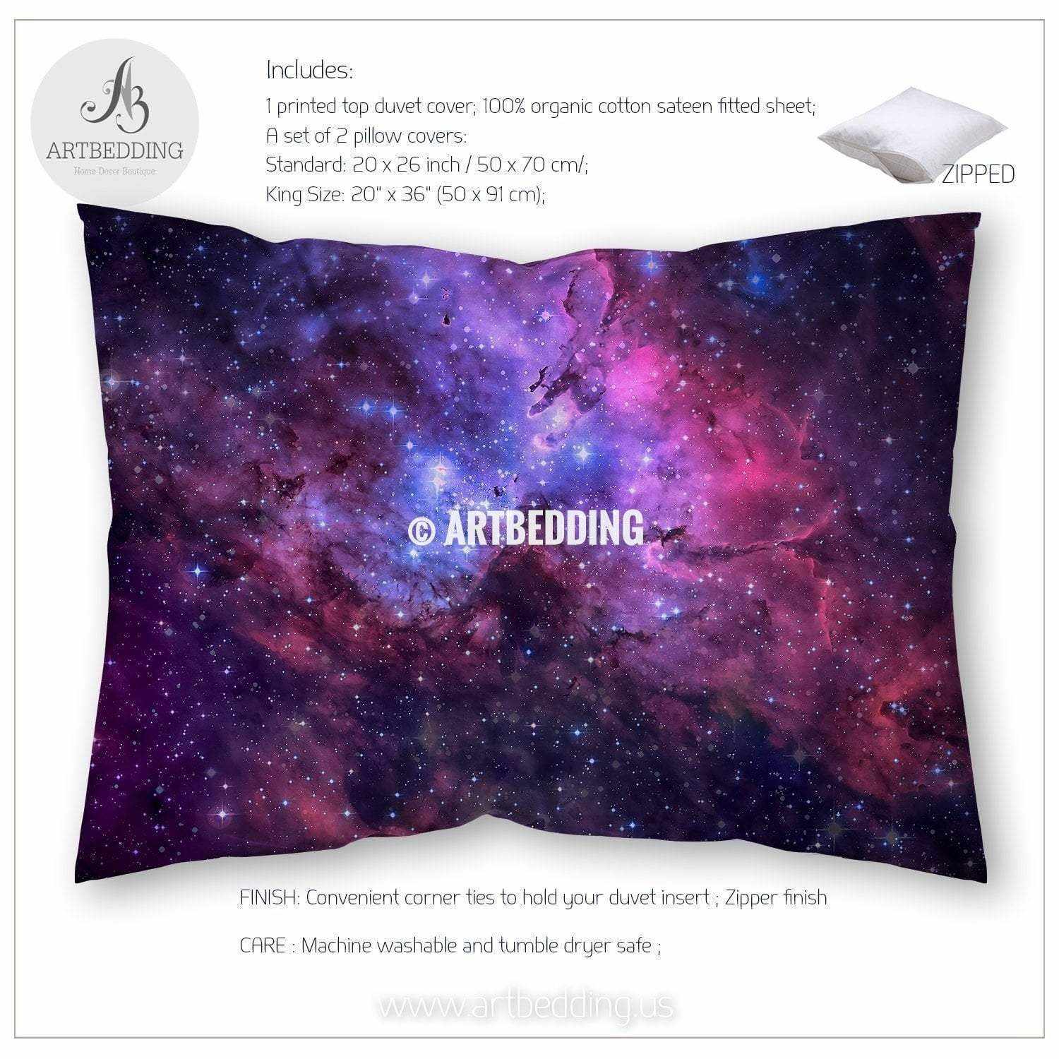 Double 3d Single King Size Galaxy Duvet Cover Bedding Set Nebula