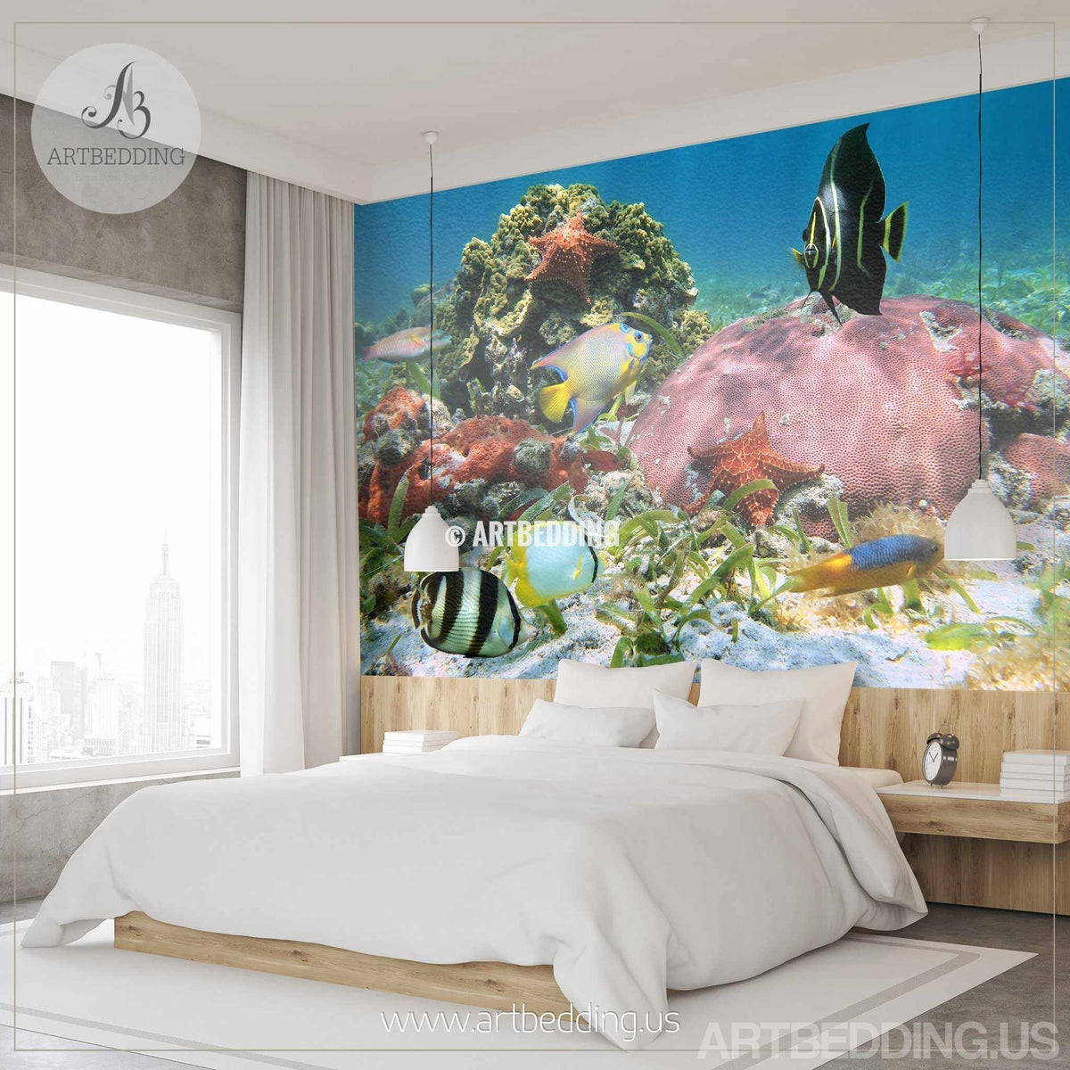 Underwater wildlife Wall Mural, Wildlife in Cancun Self Adhesive Peel ...