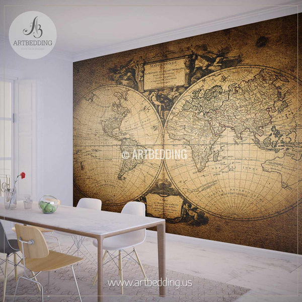 Vintage Map Wall Mural Self Adhesive Mural ARTBEDDING