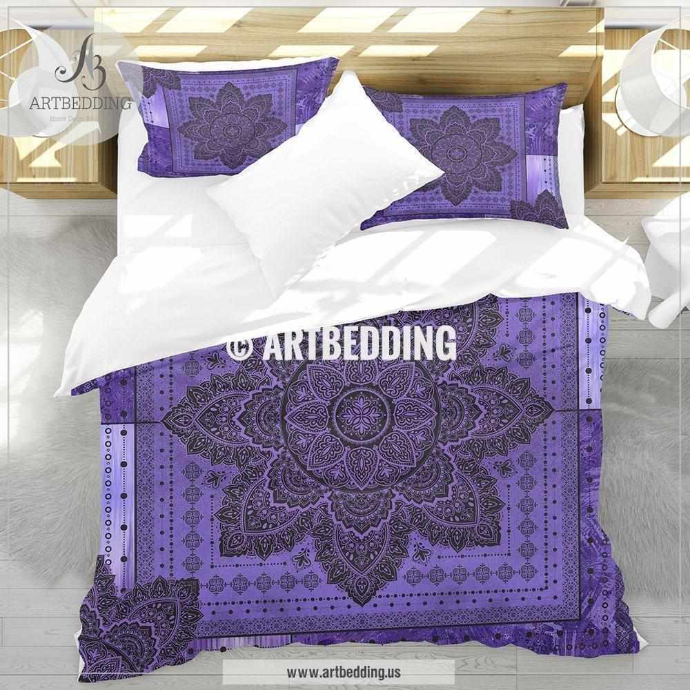 Violet Mandala Bedding Indigo Lavender And Amethyst Mandala Duvet