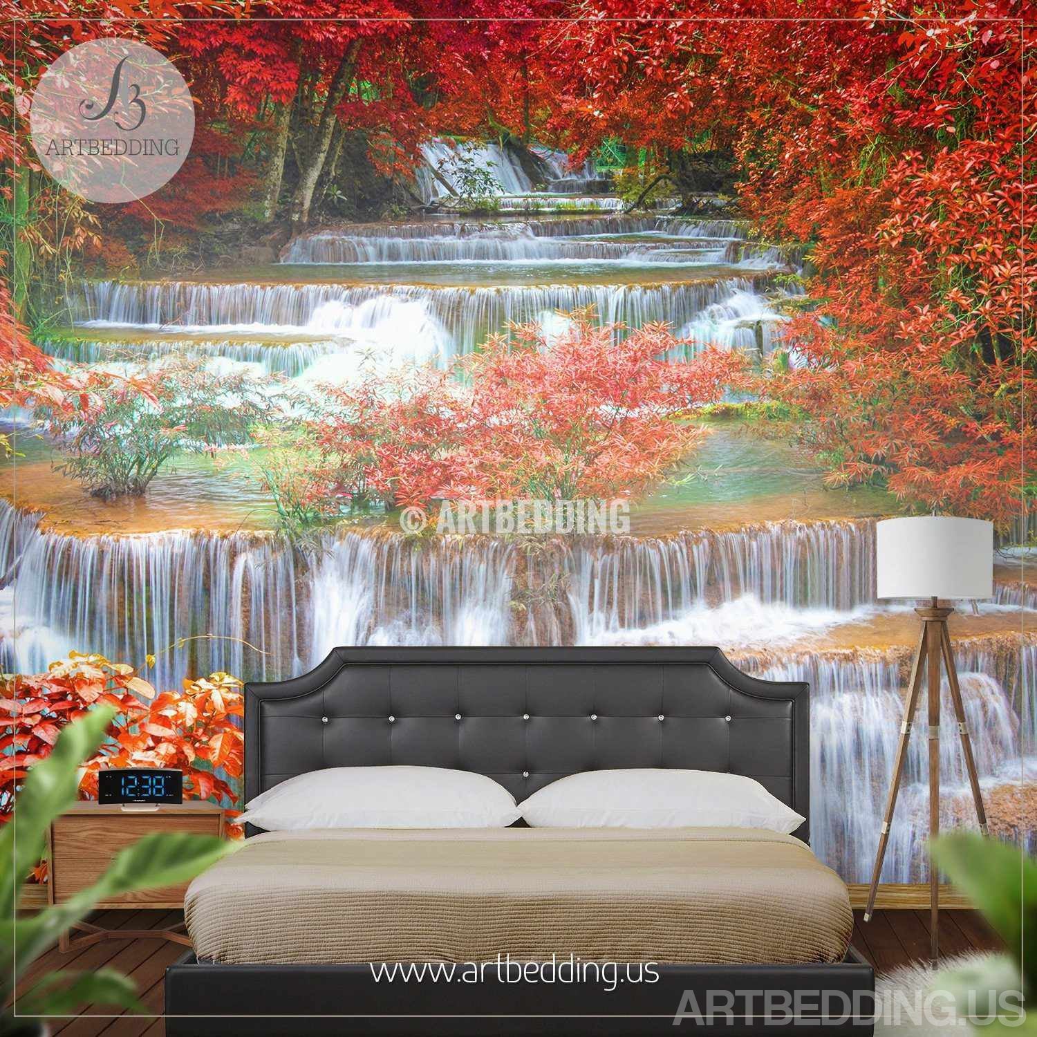 Waterfall Wall Mural Deep Forest Jungle Photo Mural Artbedding