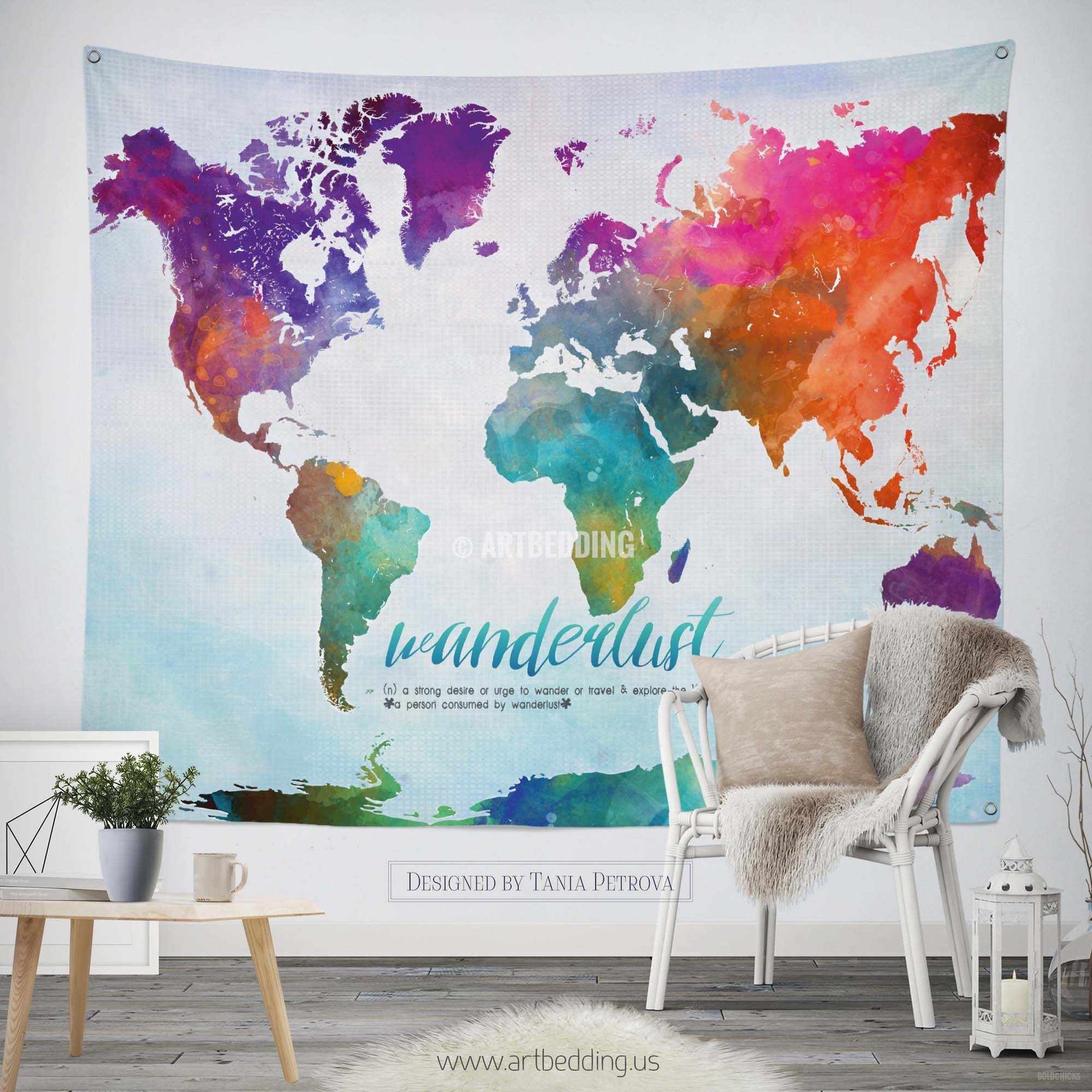 Wooden World Map Wall Decoration XL - Adventurer - 200×115 cm