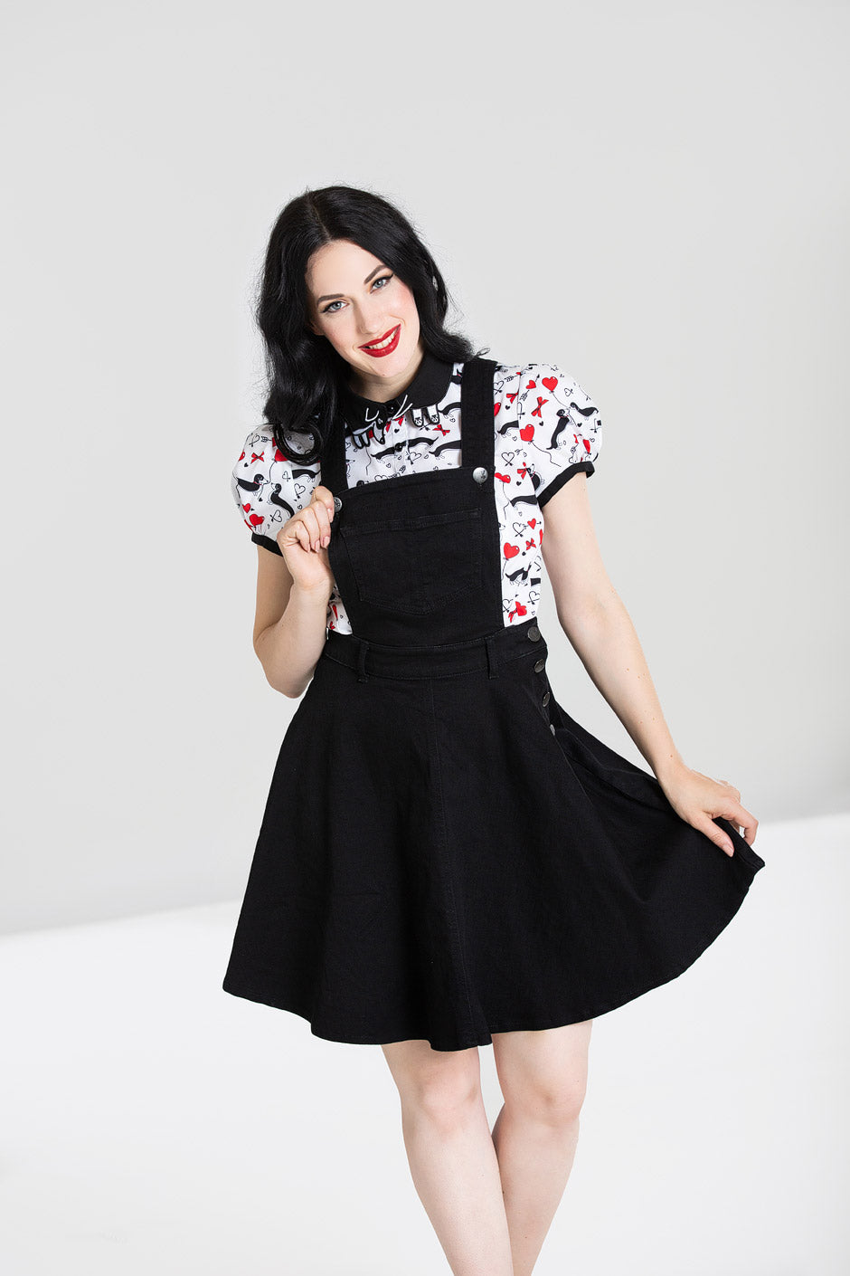 Strawberry Denim Pinafore Dress – Hell Bunny