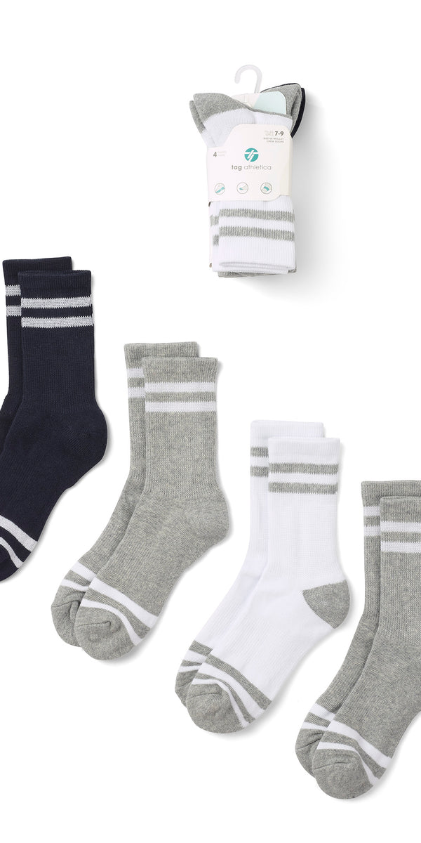 Sockenversandhandel Lot de 4 paires de chaussettes ABS pour enfant - En  tissu éponge - Confort optimal - Avec rayures multicolores - Plein polaire