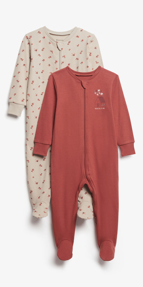 Pack of 2 cotton printed 2-piece pajamas, 2T-3T - Baby boy