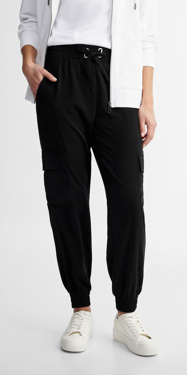 Women Colorblock Two Tone Casual High Elastic Waist Pants Cargo Joggers  Sweatpants Black at  Women's Clothing store