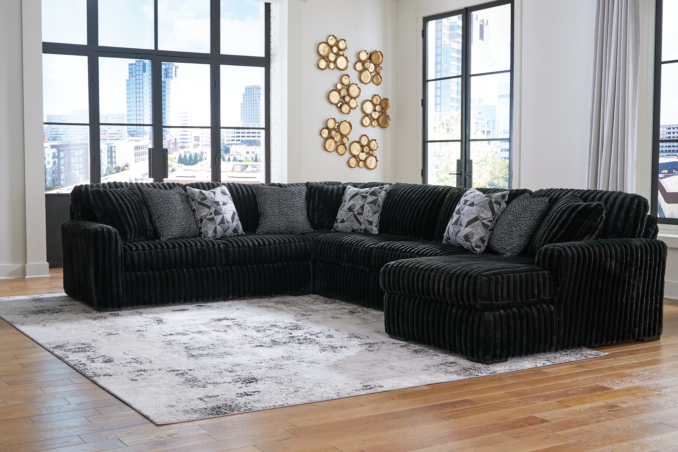 4-Piece Midnight-Madness Sectional with a Chaise