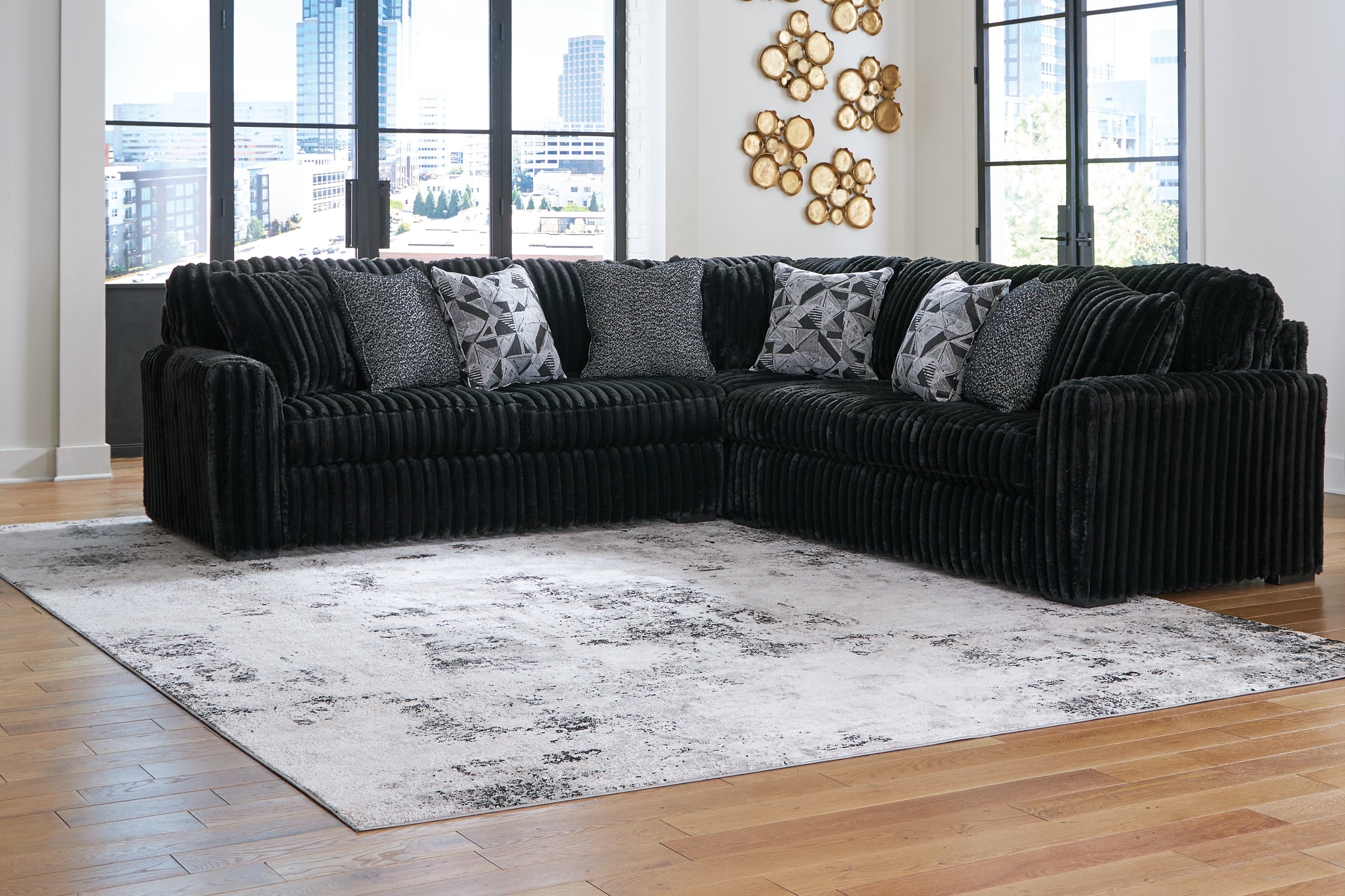 3-Piece Sectional with a Midnight-Madness Design