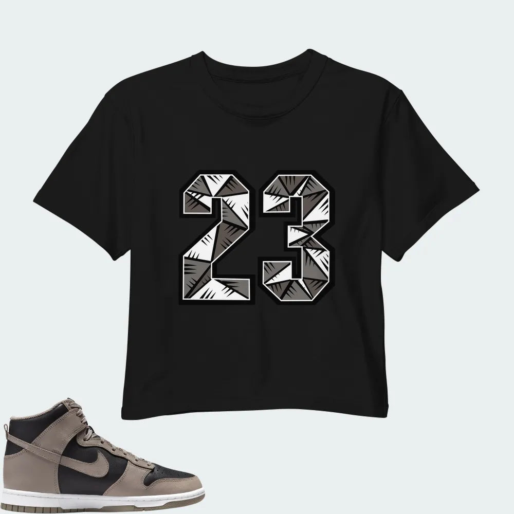Nike Dunk High Moon Fossil (Women's) Matching Crop Top (23 Number Design 1)