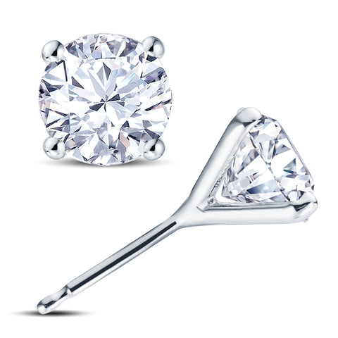 18ct Gold Diamond Stud Earrings In Martini Setting Mayfair Jewellers