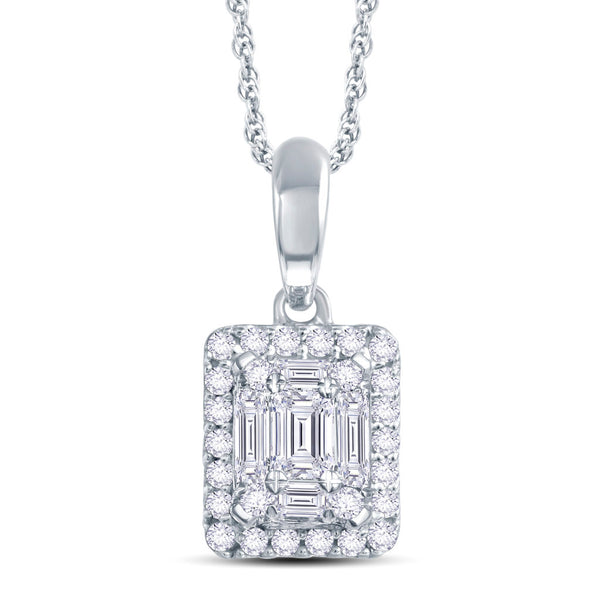 Emerald cut illusion pendant – Mayfair Jewellers