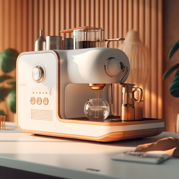 roasted origins futuristic coffee machine modern