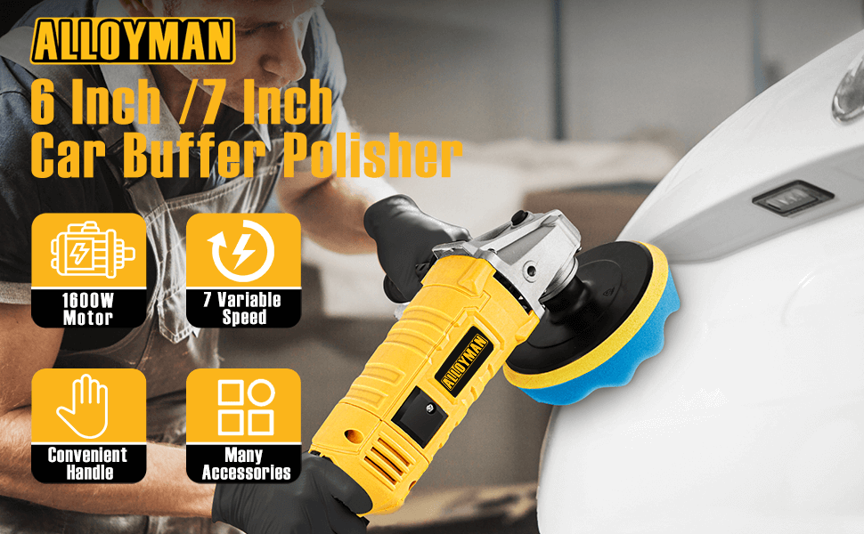 Buffer Polisher, 1200W 7 Inch/6 Inch Car Polisher Set, 7 Variable Speed  600-3000 RPM, Car Polishers and Buffers with Detachable - AliExpress