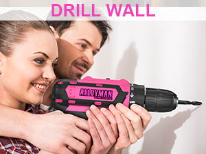 Shall Pink Cordless Drill Driver 20V Electric Power Drill Screwdriver Set with 2.0Ah Battery & Fast Charger for Women, 3/8