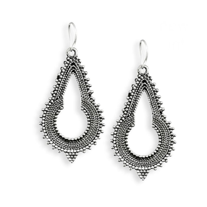 Nahui Sterling Silver Long Oxidised Earrings