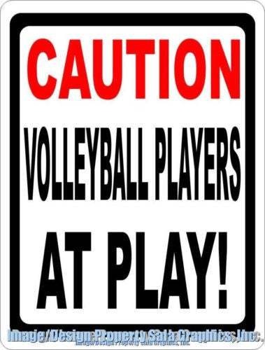 Caution Volleyball Player at Play Sign – Signs by SalaGraphics