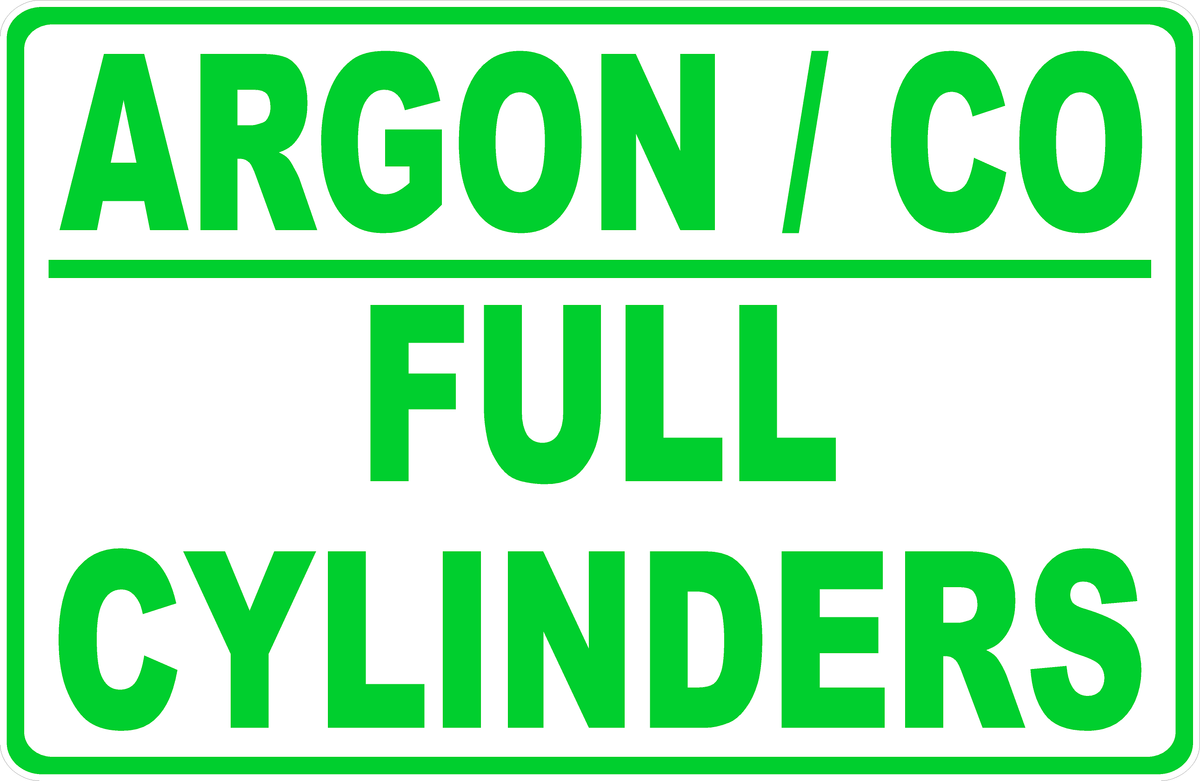 Argon / CO Full Cylinders Sign – Signs by SalaGraphics