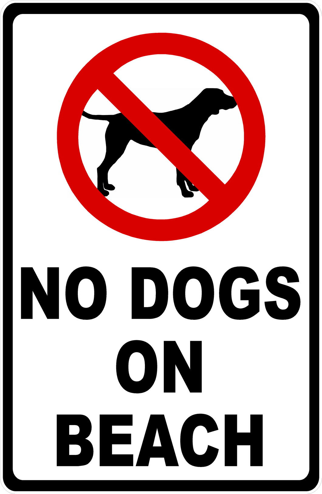 No Dogs on Beach Sign – Signs by SalaGraphics