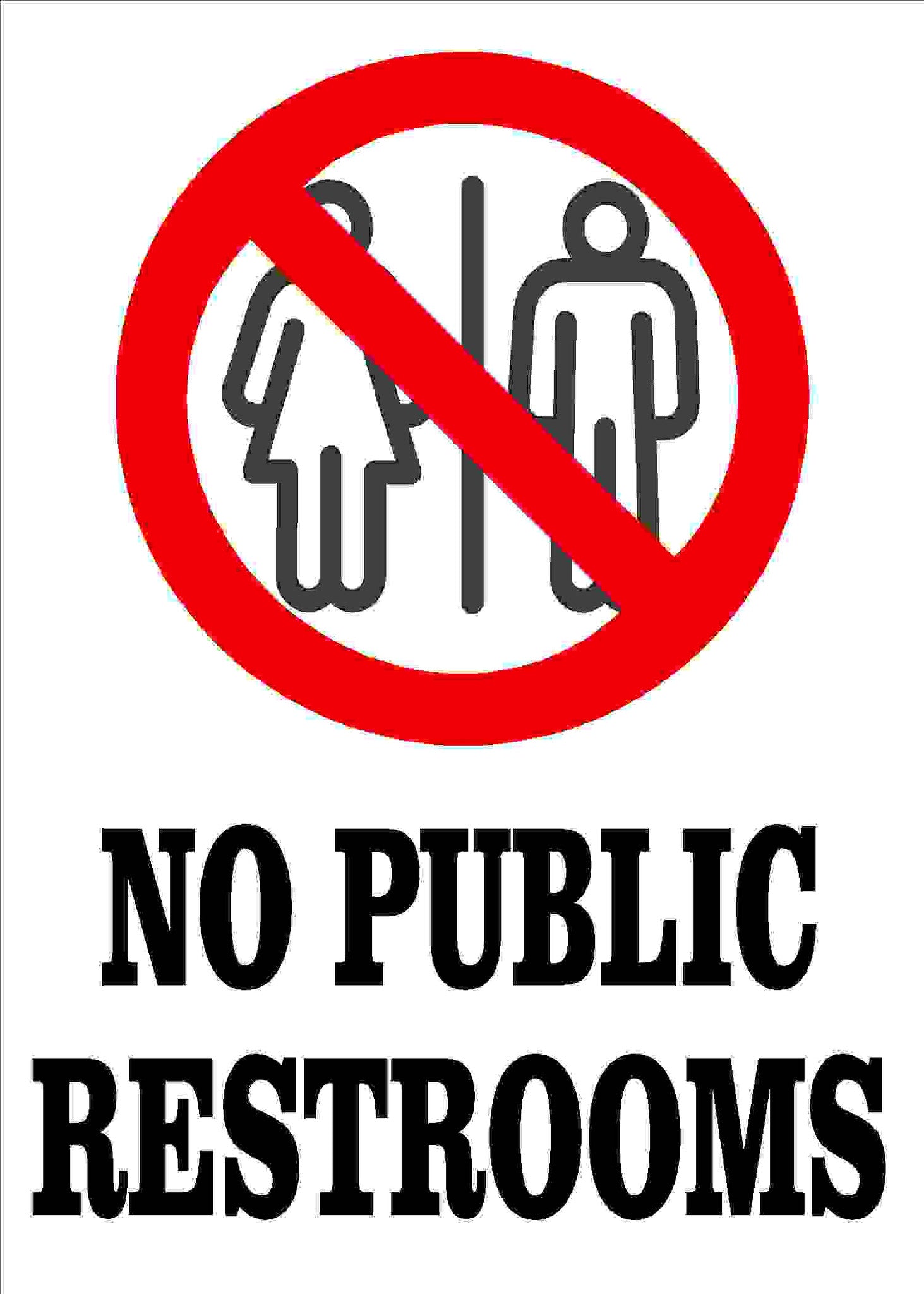 No Public Restrooms Decal Signs By Salagraphics 2609