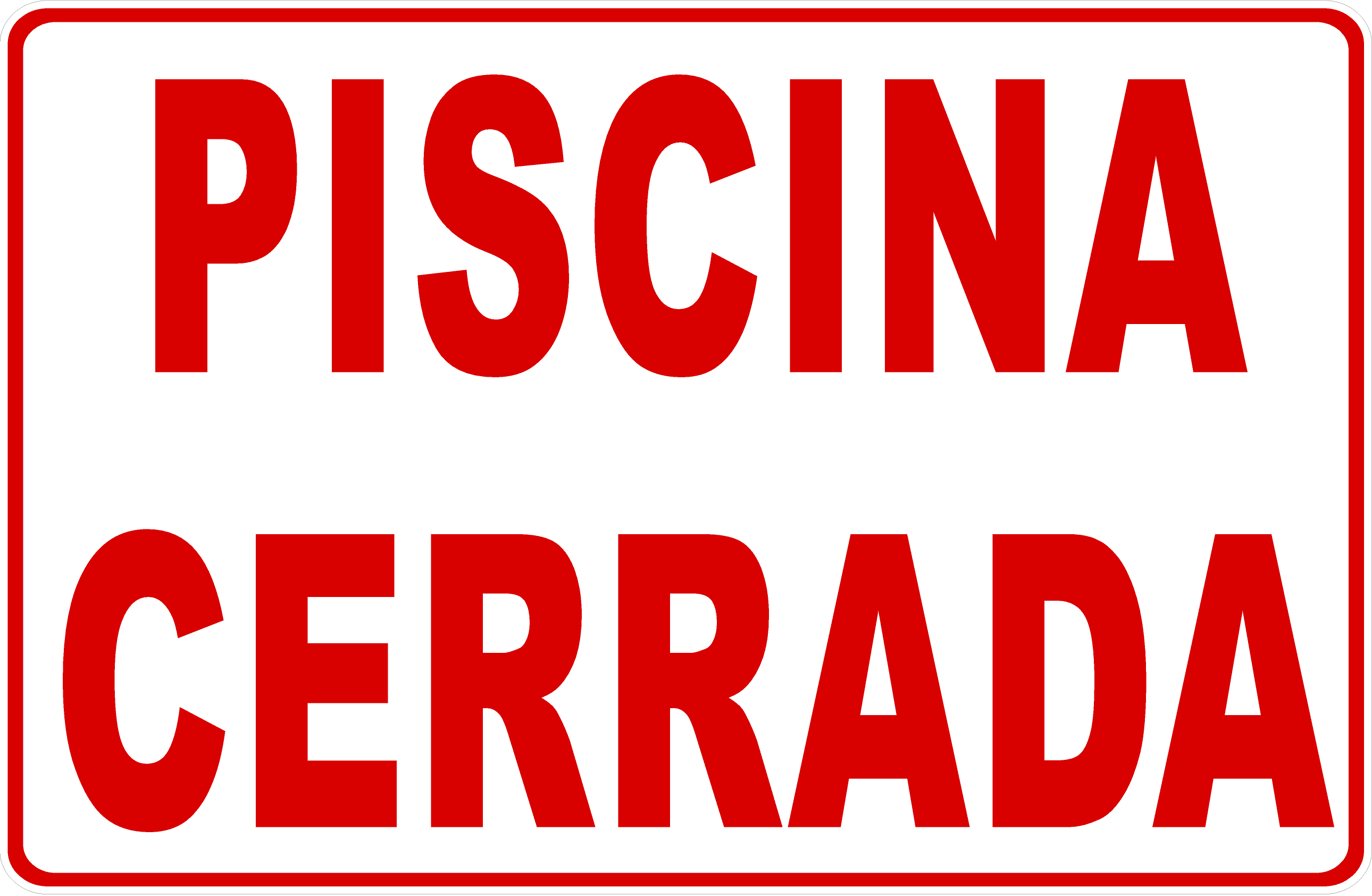 Spanish Pool Closed Sign. Letrero. Piscina Cerrada. – Signs by SalaGraphics