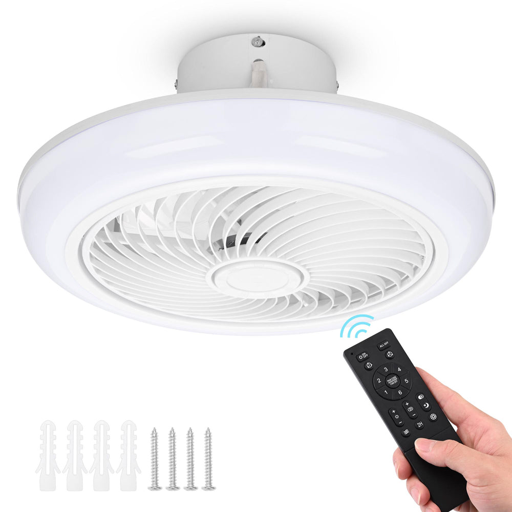 Yescom 18" Enclosed Ceiling Fan with Light Remote APP Control