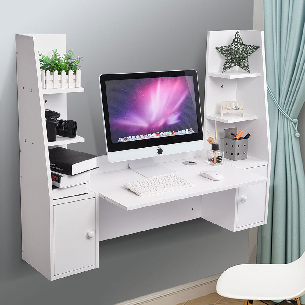 Yescom Wall Mounted Floating Desk W Shelves Cabinet Yescomusa