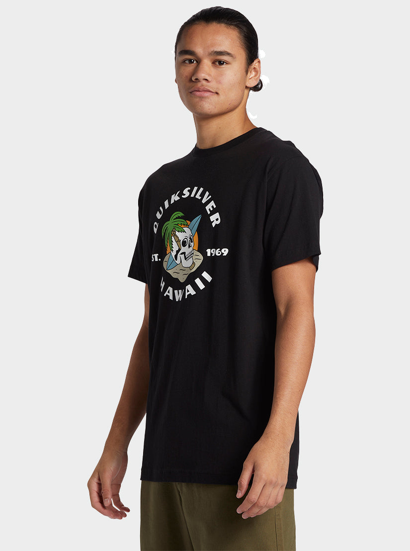 Hawaii Palm And Skull T-Shirt - Black