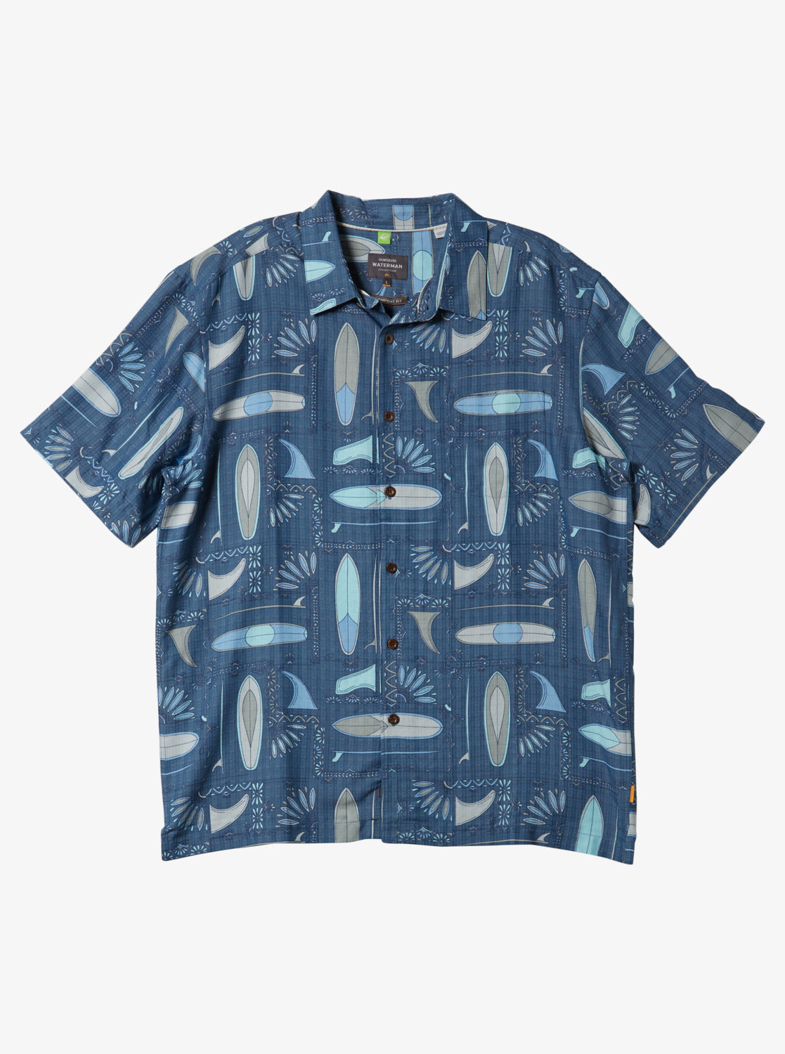 Waterman Long Boards Woven Shirt - Longboards Ensign Blue