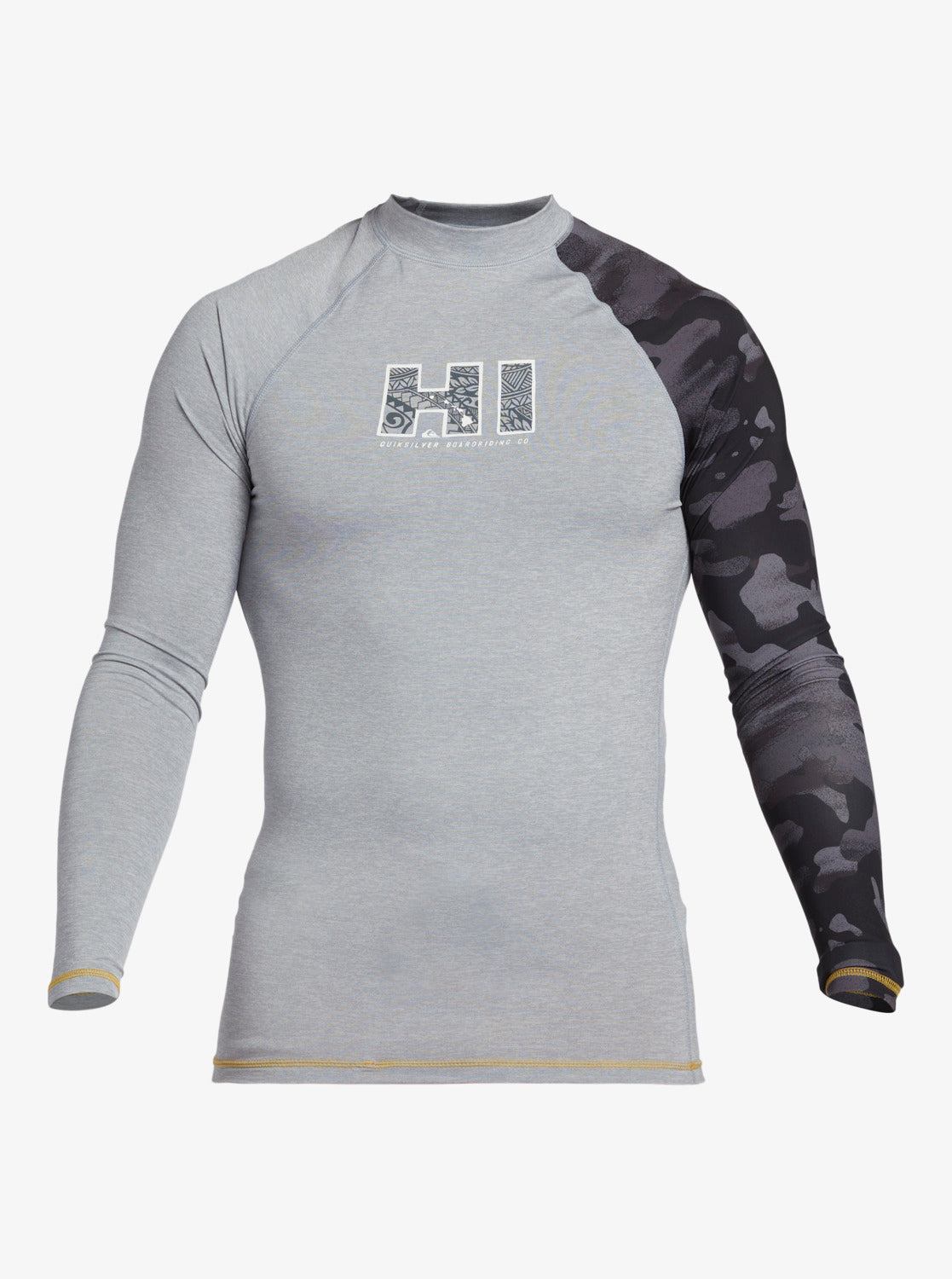 Hi Island Rush Long Sleeve UPF 50 Rashguard - Sleet Heather