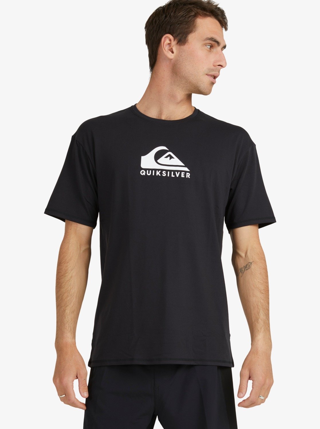 Solid Streak Short Sleeve Upf 50 Surf T-Shirt - Black