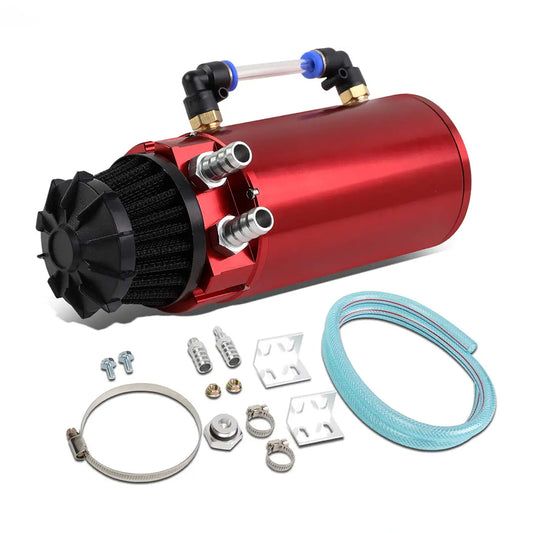 Baffled Oil Catch Can Kit Reservoir Tank with Breather Filter