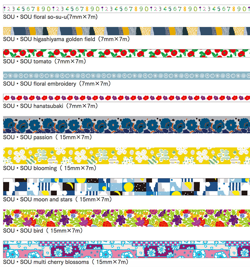 MT x SOU SOU Collaboration Washi Tape - Colorful Japanese