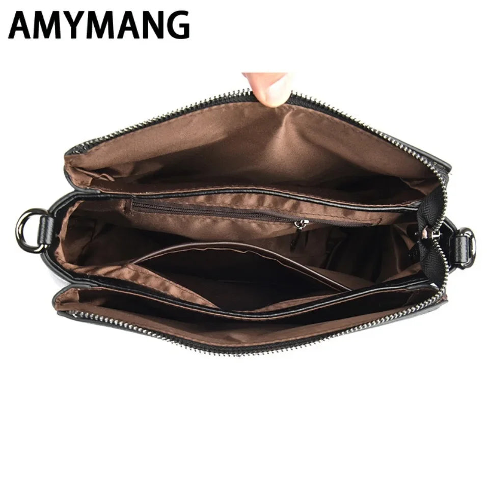 Versatile PU Crossbody Bag for Women Stylish High Quality Brand Design Zipper Solid Color Pattern Casual Daily Use Shoulder Bag