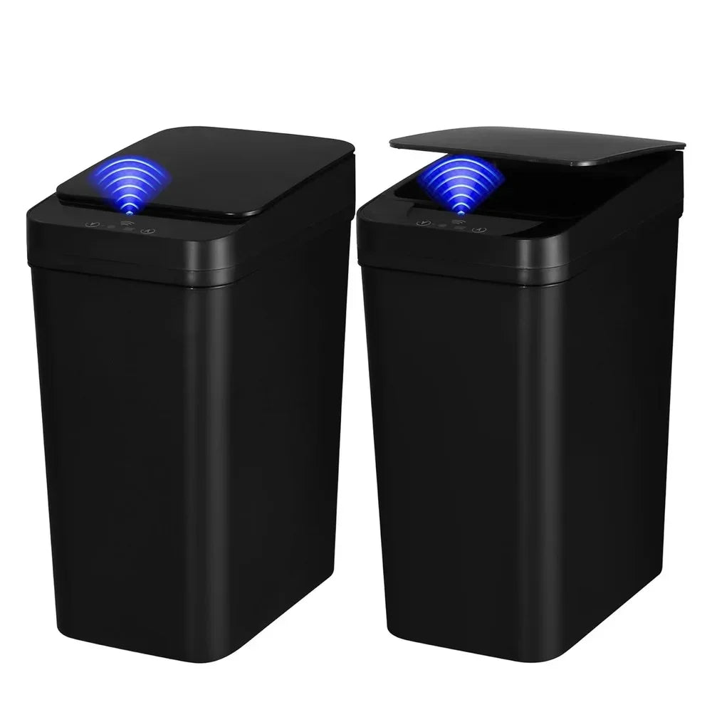 2 Pack Touchless Trash Can Automatic Motion Sensor Bin Smart Sensor Technology 11L Capacity Hygienic Convenient Kitchen Bathroom