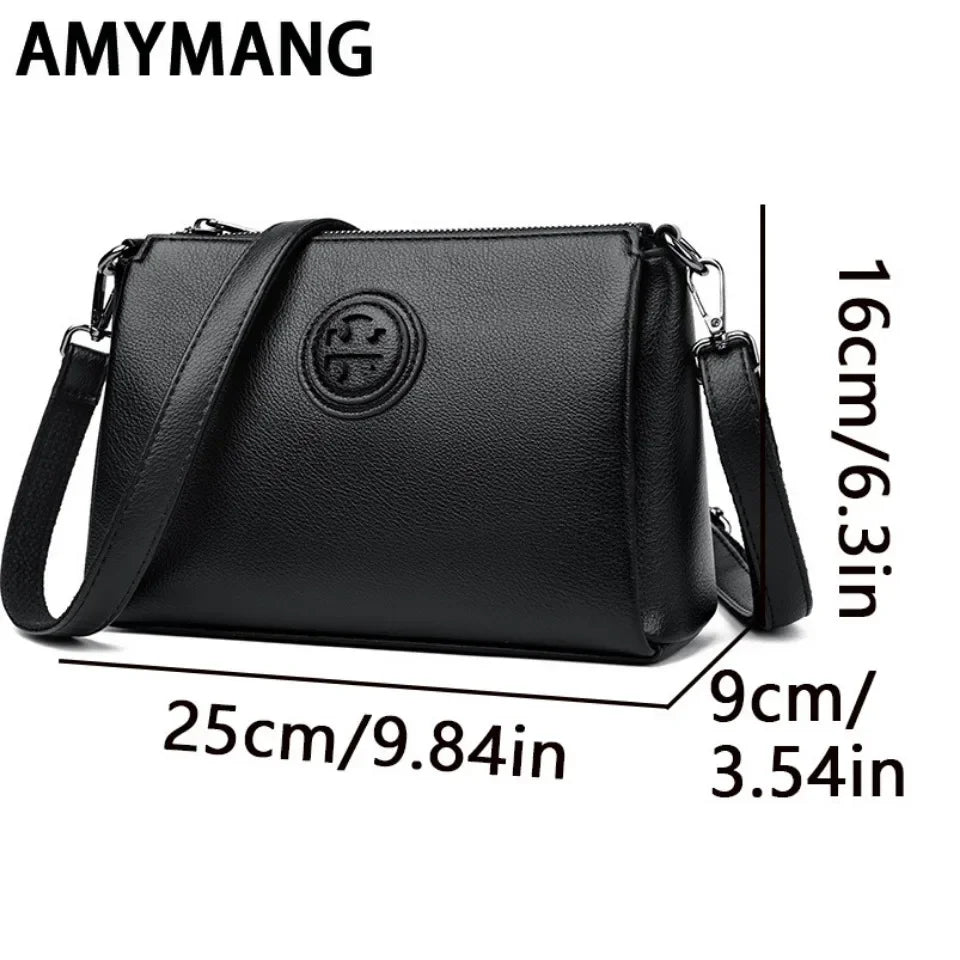 Versatile PU Crossbody Bag for Women Stylish High Quality Brand Design Zipper Solid Color Pattern Casual Daily Use Shoulder Bag