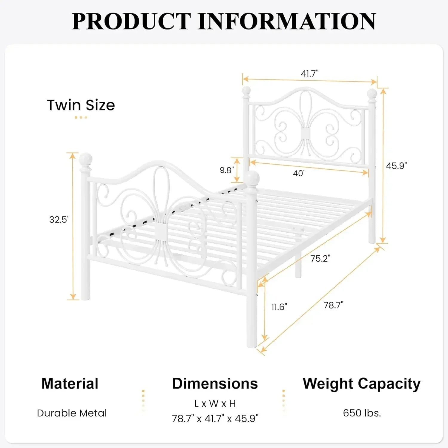Twin Metal Bed Frame Kids